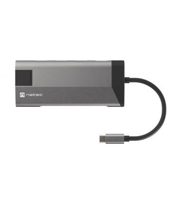 ADAPTADOR NATEC FOWLER PLUS USB-C a 3XUSB 3.0,HDMI 4K,USB-C PD,RJ45,SD,MSD