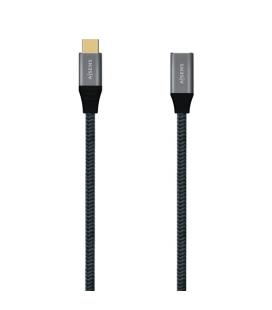 Cable Alargador USB 3.2 Tipo-C Aisens A107-0635 5A 100W/ USB Tipo-C Macho - USB Tipo-C Hembra/ 1m/ Gris