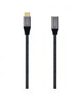 Cable Alargador USB 3.2 Tipo-C Aisens A107-0635 5A 100W/ USB Tipo-C Macho - USB Tipo-C Hembra/ 1m/ Gris