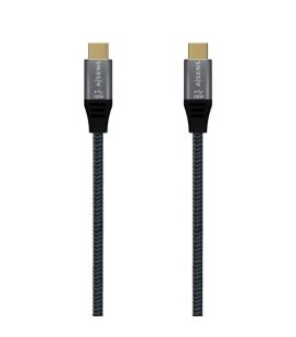 Cable USB 3.2 Tipo-C Aisens A107-0634 5A 100W/ USB Tipo-C Macho - USB Tipo-C Macho/ 2m/ Gris