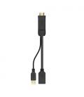 Cable Conversor Aisens A122-0642/ Displayport Macho - HDMI Macho - USB Hembra/ 10cm + 10cm/ Negro