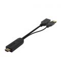Cable Conversor Aisens A122-0642/ Displayport Macho - HDMI Macho - USB Hembra/ 10cm + 10cm/ Negro
