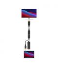 Cable Conversor Aisens A122-0642/ Displayport Macho - HDMI Macho - USB Hembra/ 10cm + 10cm/ Negro