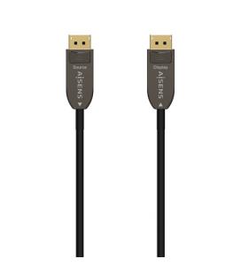 AISENS Cable DISPLAYPORT AOC V1.4 8K@60Hz 4K@120Hz 4:4:4 32.4Gbps, DP/M-DP/M, Negro, 50M