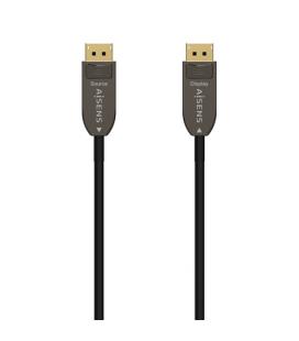 AISENS Cable DISPLAYPORT AOC V1.4 8K@60Hz 4K@120Hz 4:4:4 32.4Gbps, DP/M-DP/M, Negro, 50M