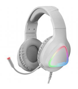 Auriculares gaming con micrófono mars gaming mh222/ jack 3.5/ blancos