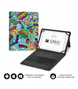 Funda con teclado subblim keytab pro bluetooth para tablets de 9'-11'/ comic