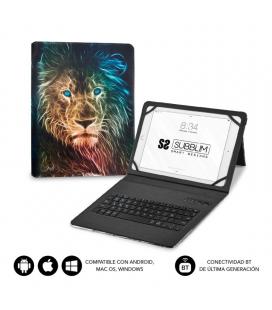 Funda con teclado subblim keytab pro bluetooth para tablets de 9'-11'/ león