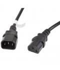 Cable alargador de alimentación lanberg ca-c13e-11cc-0030-bk/ iec c13 hembra/ iec c14 macho/ 3m