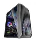 Mars Gaming MC-S2 Negro Caja PC Compacta Gaming Micro-ATX 2 Ventiladores FRGB Raibow con Rejilla Frontal Ventana Lateral Complet