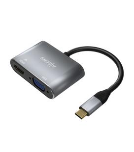 Adaptador USB Tipo-C Aisens A109-0627/ HDMI Hembra - VGA Hembra - USB Tipo-C Macho