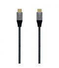 Cable USB 2.0 Tipo-C Aisens A107-0628 5A 100W/ USB Tipo-C Macho - USB Tipo-C Macho/ 1m/ Gris