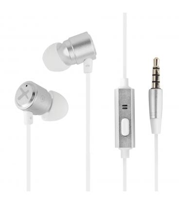 Auriculares phoenix de botón con microfono manos libres colgar y descolgar en cable conector jack 3.5 color blanco