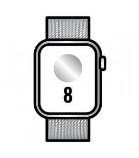 Apple watch series 8/ gps/ cellular/ 45mm/ caja de acero inoxidable plata/ correa milanese loop plata