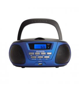 Radio cd - cassette portatil aiwa bbtu - 300bl 5w rms usb bluetooth blue