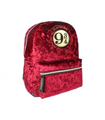 Mochila casual terciopelo cerdá harry potter anden 9 3 - 4 burdeos 40 cm