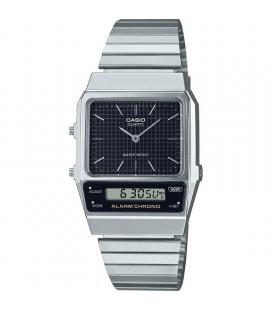 Reloj analógico y digital casio vintage edgy aq-800e-1aef/ 41mm/ plata y negro