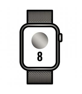 Apple watch series 8/ gps/ cellular/ 41mm/ caja de acero inoxidable grafito/ correa milanese loop grafito