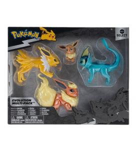Figura jazwares pokemon multievolution eevee pack 4