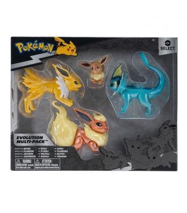 Figura jazwares pokemon multievolution eevee pack 4