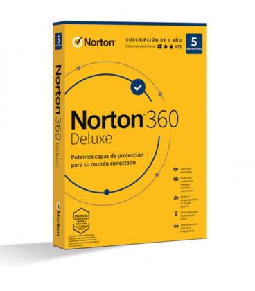 Antivirus norton 360 deluxe 50gb español 1 usuario 5 dispositivos 1 año esd generic rsp drmkey gum