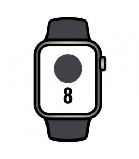 Apple watch series 8/ gps/ cellular/ 41mm/ caja de acero inoxidable grafito/ correa deportiva medianoche