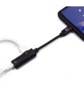 Cable adaptador de audio ewent USB tipo c macho a jack 3.5mm hembra negro