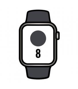 Apple watch series 8/ gps/ cellular/ 45mm/ caja de acero inoxidable grafito/ correa deportiva medianoche