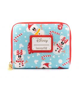 Monedero loungefly disney minnie y mickie muñecos de nieve aop