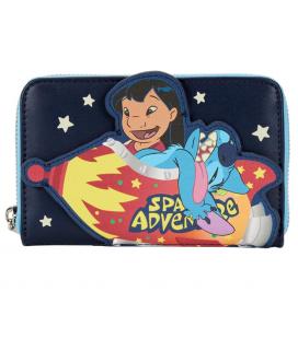 Cartera loungefly disney lilo & stitch aventura espacial lilo & stitch zip around wallet