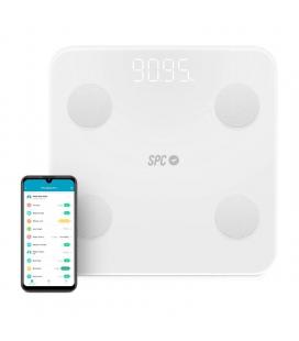 Báscula de baño spc atenea fit 3/ análisis corporal/ bluetooth/ hasta 180kg/ blanca