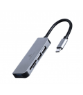 HUB USB TIPO-C DE 3 PUERTOS USB 3.1 Y USB 2.0 CON LECTOR DE TARJETAS