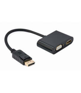 GEMBIRD DISPLAYPORT MACHO A HDMI HEMBRA + VGA HEMBRA NEGRO