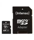 Tarjeta de memoria micro sd intenso 64gb uhs - i cl10 + adaptador sd