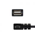 Nanocable CABLE USB 2.0 OTG ACODADO, TIPO MICRO B/M-A/H, NEGRO, 15 CM