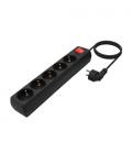 Regleta con Interruptor Aisens A154-0652/ 5 Tomas de Corriente/ Negro