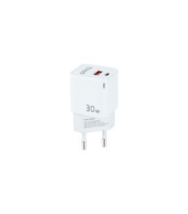 Cargador de Pared TooQ TQWC-GANQCPD30WT/ 1xUSB Tipo-C/ 1xUSB/ 30W