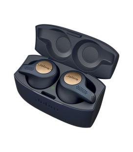 Auriculares inalambricos jabra elite 65t azul y cobre + estuche de carga