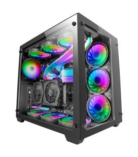 Mars Gaming MCV3 Negro Torre Gaming Custom XXL E-ATX Ventana Cristal Templado Lateral y Frontal Estructura Modular Doble Cámara