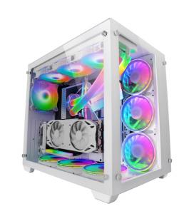 Mars Gaming MCV3 Blanco Torre Gaming Custom XXL E-ATX Ventana Cristal Templado Lateral y Frontal Estructura Modular Doble Cámara