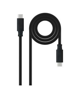 Cable USB 3.1 Nanocable 10.01.4100/ USB Tipo-C Macho - USB Tipo-C Macho/ 0.5m/ Negro