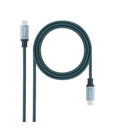 Cable USB 3.1 Nanocable 10.01.4101-COMB/ USB Tipo-C Macho - USB Tipo-C Macho/ 1m/ Gris y Negro