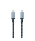 Cable USB 3.1 Nanocable 10.01.4101-COMB/ USB Tipo-C Macho - USB Tipo-C Macho/ 1m/ Gris y Negro