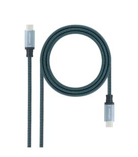 Cable USB 3.1 Nanocable 10.01.4102-COMB/ USB Tipo-C Macho - USB Tipo-C Macho/ 2m/ Gris y Negro