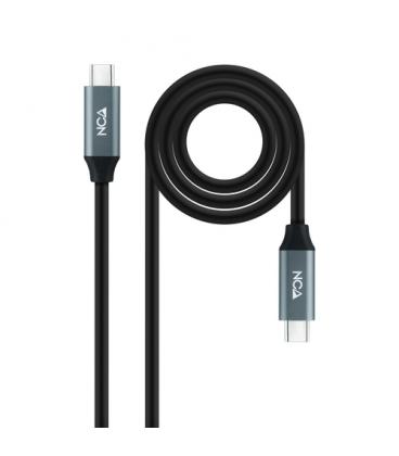 Cable USB 3.2 Nanocable 10.01.4300/ USB Tipo-C Macho - USB Tipo-C Macho/ 0.5m/ Gris y Negro