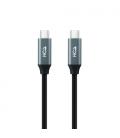Cable USB 3.2 Nanocable 10.01.4300/ USB Tipo-C Macho - USB Tipo-C Macho/ 0.5m/ Gris y Negro