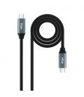 Cable USB 3.2 Nanocable 10.01.4301/ USB Tipo-C Macho - USB Tipo-C Macho/ 1m/ Gris y Negro