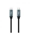 Cable USB 3.2 Nanocable 10.01.4301/ USB Tipo-C Macho - USB Tipo-C Macho/ 1m/ Gris y Negro