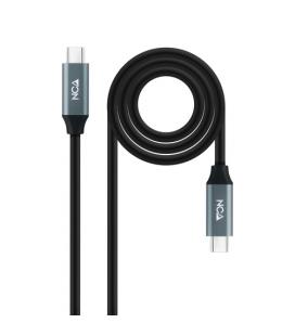 Cable USB 3.2 Nanocable 10.01.4301-L150/ USB Tipo-C Macho - USB Tipo-C Macho/ 1.5m/ Gris y Negro