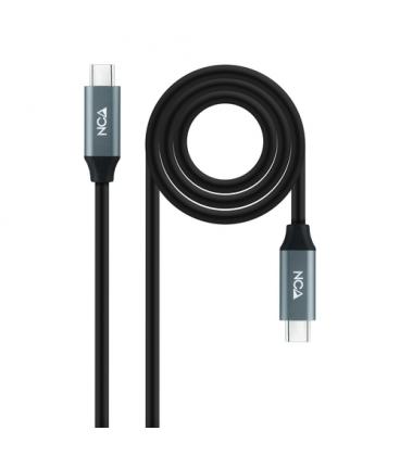 Cable USB 3.2 Nanocable 10.01.4301-L150/ USB Tipo-C Macho - USB Tipo-C Macho/ 1.5m/ Gris y Negro